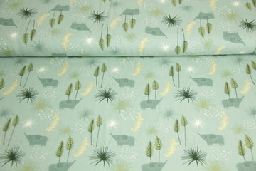 Jersey mit Elefanten, salbei, 0,5 m
